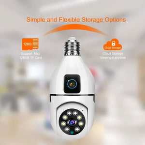 8MP E27 Bulb WiFi Camera - Color Night Vision With 8X Zoom And Dual Lens - stepyours.com