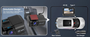 Hook Your Drive Kocam 4K UHD Dash Cam Dual Lens Night Vision Parking Monitor - stepyours.com