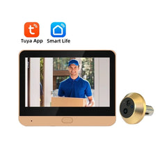 Tuya Smart 3MP Outdoor Wireless Door Peephole Video Eye Camera 2.4G WiFi Night Vision Home Security Door Camera with LCD Screen by stepyours.com