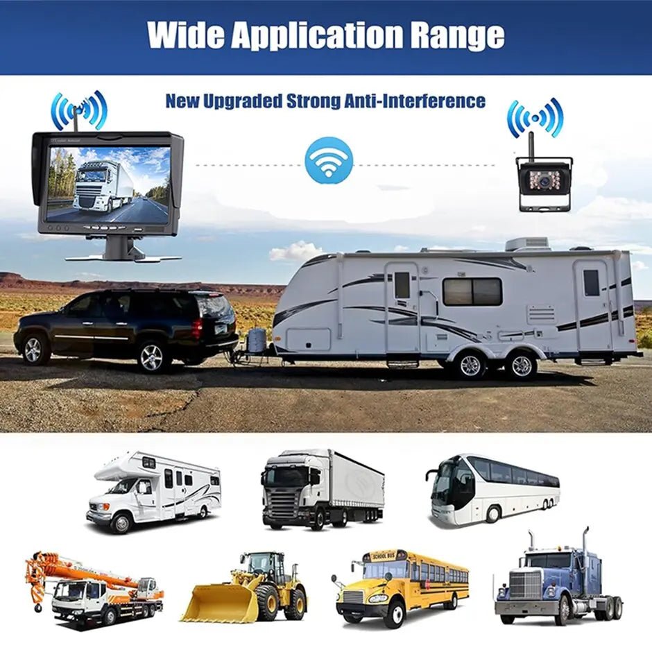 Wireless Backup Camera Kit 7 Inch AHD 1080P Monitor For Truck RV - stepyours.com