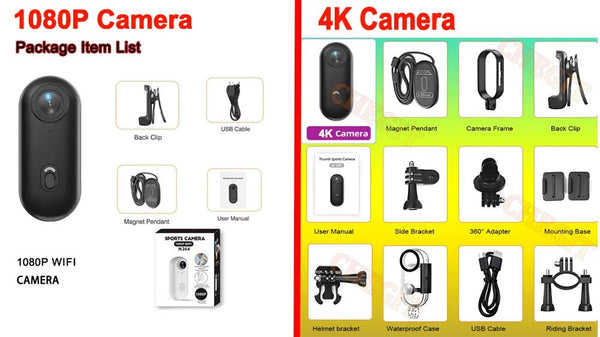 4K WiFi POV Mini Action Camera Magnetic Pocket Vlog Cam Helmet Mount for Bike - stepyours.com