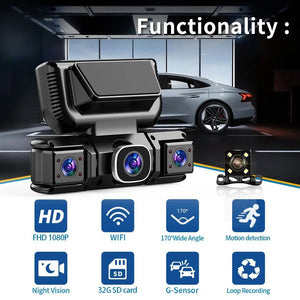 4 Camera 360 Degree Car DVR Dash Cam 1080P WiFi Front Rear Parking Monitor Gift - stepyours.com