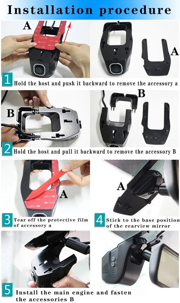 4K 2160P WiFi Car DVR Dash Cam 24H Parking Monitor App Control - stepyours.com
