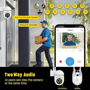 8MP WiFi Surveillance Camera PTZ IP Camera Color Night Vision AI Human Tracking - stepyours.com