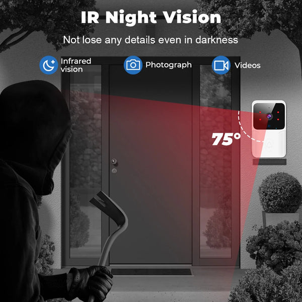 2026 Wireless Smart Video Doorbell, 2.4G WiFi Home Security Camera, 2-way Audio, Night Vision, Battery, Secure Home Monitoring by stepyours.com