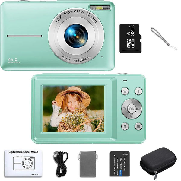 Kids Digital Camera Camcorder 16x Zoom 1080P 44MP for Beginners - stepyours.com