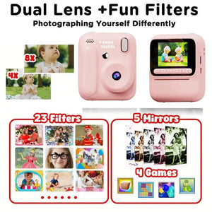 Kids Color Printing Instant Camera 32GB 1080P Digital Photo Video Gift - stepyours.com