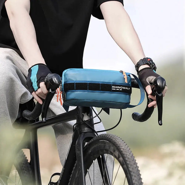 Rhinowalk Bicycle Handlebar Bag 2.4L Portable Cycling Storage Bag Bikepacking Shoulder Crossbody Waist Bag Molle System
