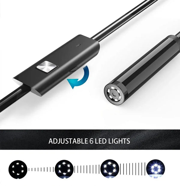 7.0mm Type C Endoscope Camera IP67 Waterproof 6 LEDs USB Android Borescope - stepyours.com