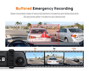 70mai S500 Rearview Dash Cam 9.35 Inch Touch Screen Dual Channel 3K HDR - stepyours.com