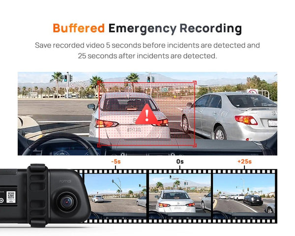 70mai S500 Rearview Dash Cam 9.35 Inch Touch Screen Dual Channel 3K HDR - stepyours.com
