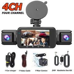 4 Channel 360 Dash Cam With 1080P Front Left Right Rear 24H Parking - stepyours.com
