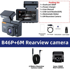 E - ACE Dash Cam 4K Dual Lens GPS WiFi 24h Parking Night Vision Rear View - stepyours.com