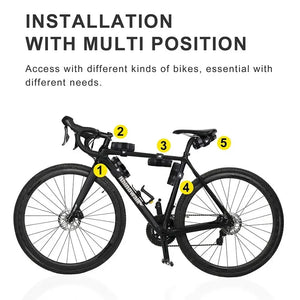 Rhinowalk Bicycle Tool Bag Front Top Tube Frame Bag Saddle Bag Burrito Pack Pouch Cycling Black MTB Road Bike Rear Accessories