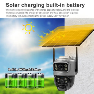 V380 Dual Lens 4G Solar Camera 8MP Night Vision IP66 Waterproof Stay Secure - stepyours.com