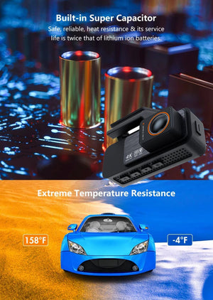 4K Dash Cam Dual Lens With GPS WiFi Night Vision Never Miss A Moment - stepyours.com
