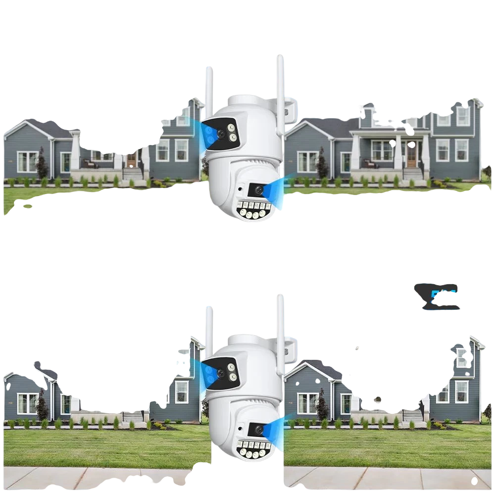 8MP 4K PTZ WiFi Camera - Dual Lens With Dual Screen AI Tracking Surveillance - stepyours.com