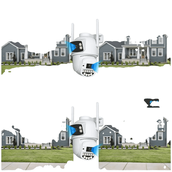8MP 4K PTZ WiFi Camera - Dual Lens With Dual Screen AI Tracking Surveillance - stepyours.com