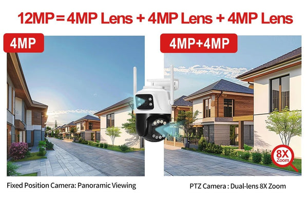 ASECAM 12MP 6K WiFi Camera - 8X Zoom With AI Human Detection Auto Tracking - stepyours.com
