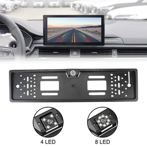 12V Car Rear View Camera 4 And 8 LED License Plate Holder Parking Sensor - stepyours.com