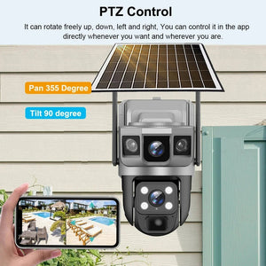 Solar Powered Dual Lens WiFi CCTV Camera With 12MP 10X Zoom PTZ IP66 Outdoor - stepyours.com