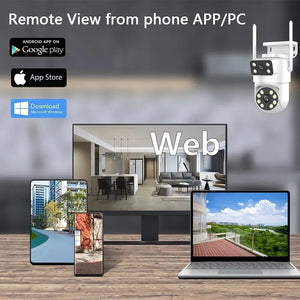 Tuya Dual Lens PTZ WiFi Camera Outdoor - 4K 8MP AI Auto Tracking Hooks - stepyours.com
