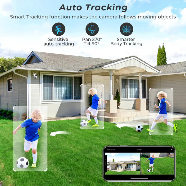 BESDER O-Kam Pro - Dual Screen 4K Outdoor PTZ WiFi Camera With Human Detection by stepyours.com