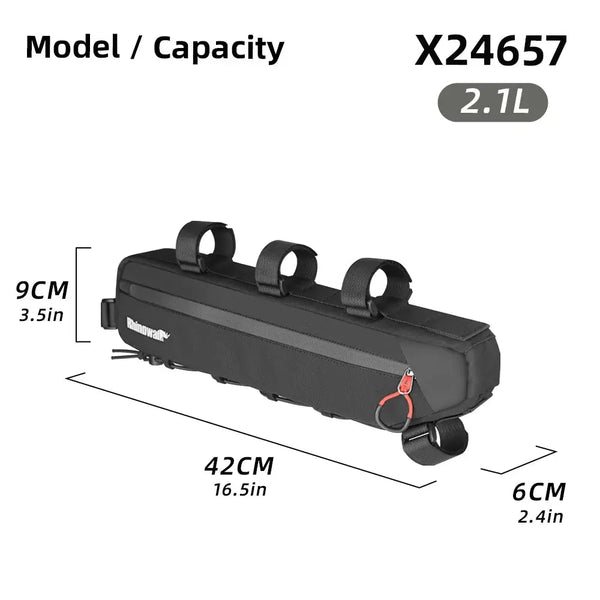Rhinowalk Bike Frame Triangle Bag Splash-Proof 2.1L-2.7L Bicycle Under Tube Bag Double Sided SBS Zipper Bottom Binding Syste