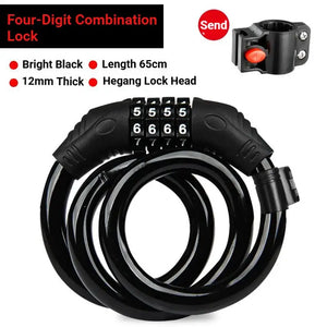 TOSUOD Bicycle Cable Lock MTB Road Bicycle Anti-Theft Four or Five Digit Password Scooter Motorcycle Accessories Bicycle Lock