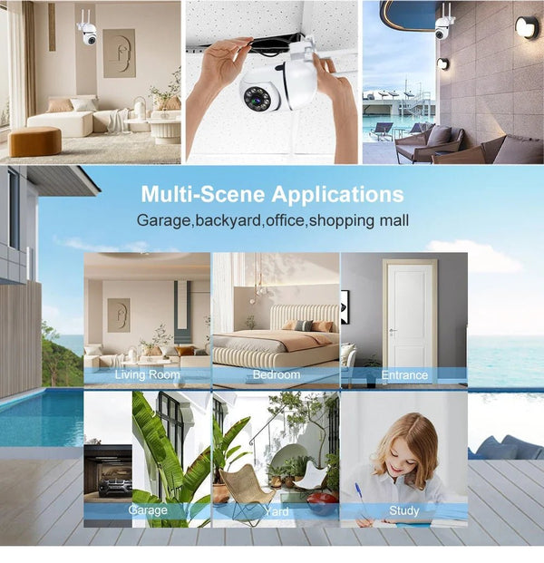8MP WiFi Outdoor PTZ Security Camera 4X Zoom AI Human Tracking Two Way Audio - stepyours.com