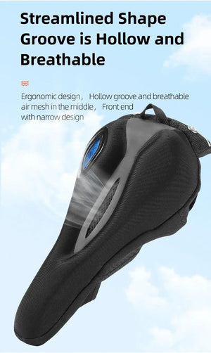 Gel Memory Foam Bike Saddle Cover With Safety Taillights
