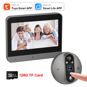 3MP WiFi Smart Tuya Peephole 5000mAh Doorbell Door Eye Camera Infrared Alexa Google Video Intercom Door Cameras Home Security by stepyours.com