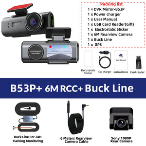 4K Dash Cam GPS WiFi Night Vision Car DVR with Optional Rear Lens