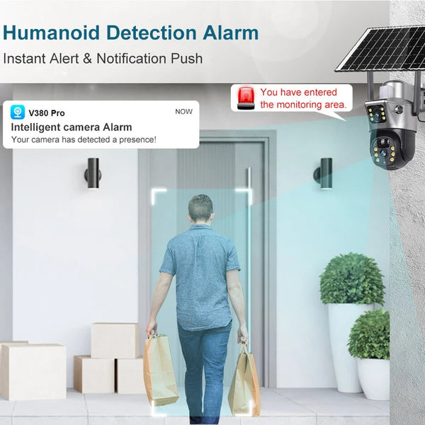 V380 Pro Solar Security Camera - Dual Lenses 8MP 4K PIR Night Vision Outdoor - stepyours.com