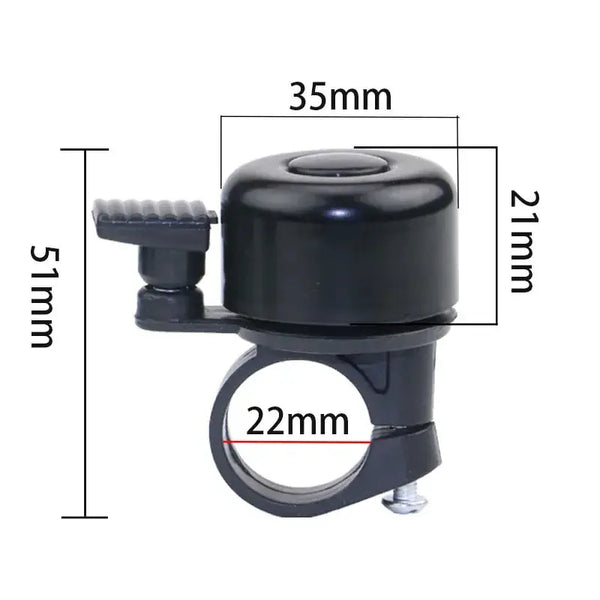 Aluminum MTB Bike Bell - Clear Safety — product view 3