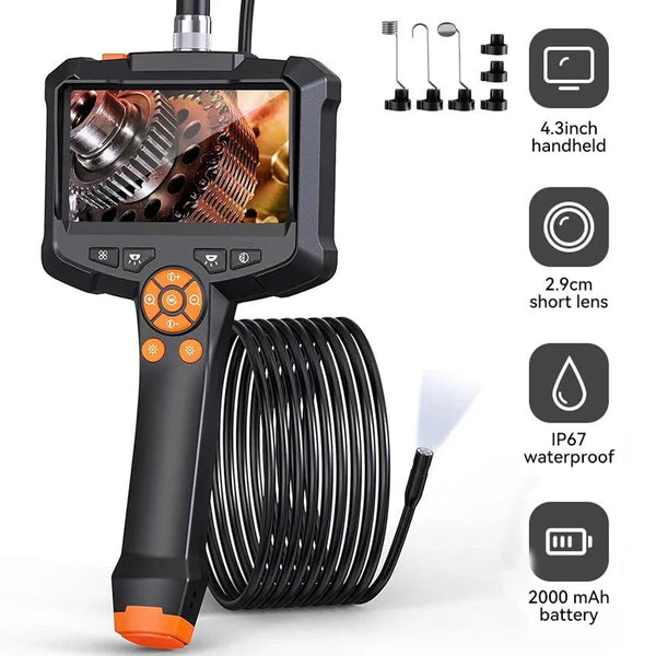Industrial Endoscope Camera 4.3 Dual Lens 1080P - IP67 Waterproof Borescope - stepyours.com
