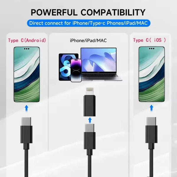 8mm Endoscope Camera 2 In 1 iOS Type C Mini Borescope With 8 LED Lights - stepyours.com