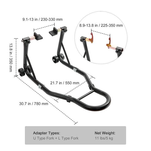 Heavy-Duty Motorcycle Fork & Wheel Stand Set — product image 8