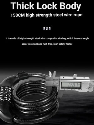 TOSUOD Bicycle Cable Lock MTB Road Bicycle Anti-Theft Four or Five Digit Password Scooter Motorcycle Accessories Bicycle Lock