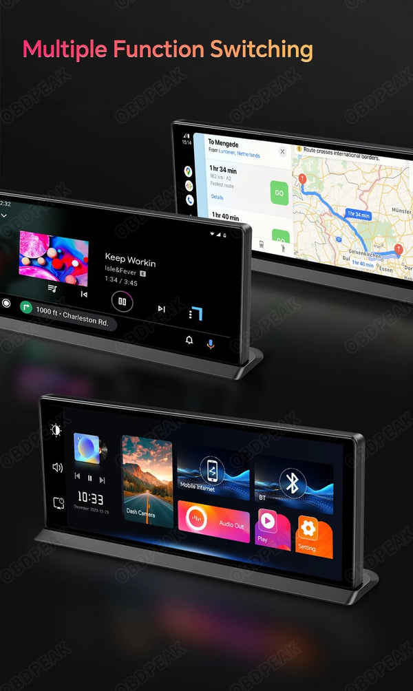 K2 Pro 11.3 4K Car DVR With Wireless CarPlay Android Auto Dual Lens Dash Cam - stepyours.com