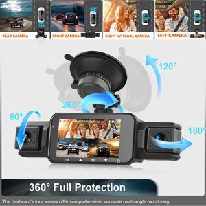 4 Channel Dashcam for Cars WiFi FHD 1080P Night Vision Loop Recording Kit - stepyours.com