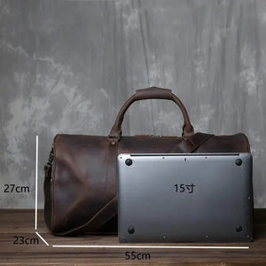 Durable Leather Duffel for Men's Travel — product view 6