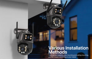 SmartVision 4K 8MP Outdoor WiFi PTZ Camera AI Auto Tracking Dual Lens by stepyours.com