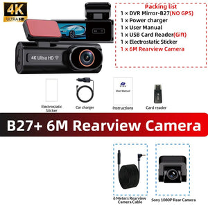 Acceo Dash Cam 4K Front And 1080P Rear Dual Lens With GPS WiFi Night Vision - stepyours.com