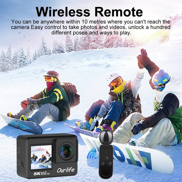 Ourlife MTR60 Action Camera 5K 30FPS Waterproof 2 Inch Touch LCD 4K60FPS WiFi - stepyours.com