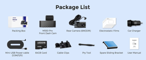 AZDOME M550 Pro 4K Dash Cam WiFi GPS Night Vision Parking Monitor Rear Camera - stepyours.com