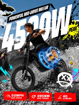 ESKUTE RR Electric Dirt Bike, 50+mph 5500W Peak Mid-Drive Motor, Electric Motorcycle with 60 Mile 60V 30Ah Removable Battery, Hydraulic Dual Shock Absorbers,