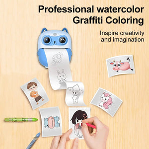 Instant Print Digital Camera Photo Printer Cartoon Design Black and White - stepyours.com