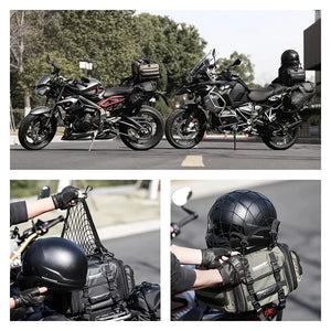Rhinowalk Motorcycle Helmet Holder Net 8 Metal/Plastic Hooks Motorbike Luggage Net Holder Mesh Storage Trunk Bag Accessories