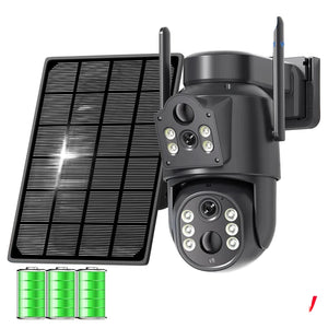 8MP 4K Solar WiFi Outdoor Camera Built In Battery Dual Lens 2K Surveillance - stepyours.com